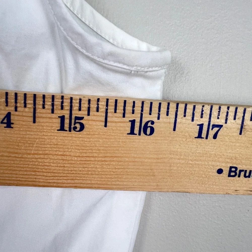 Ann Taylor Dress Eyelet Lace Fit & Flare 6 White Sleeveless Shirtdress Summer - Picture 7 of 13